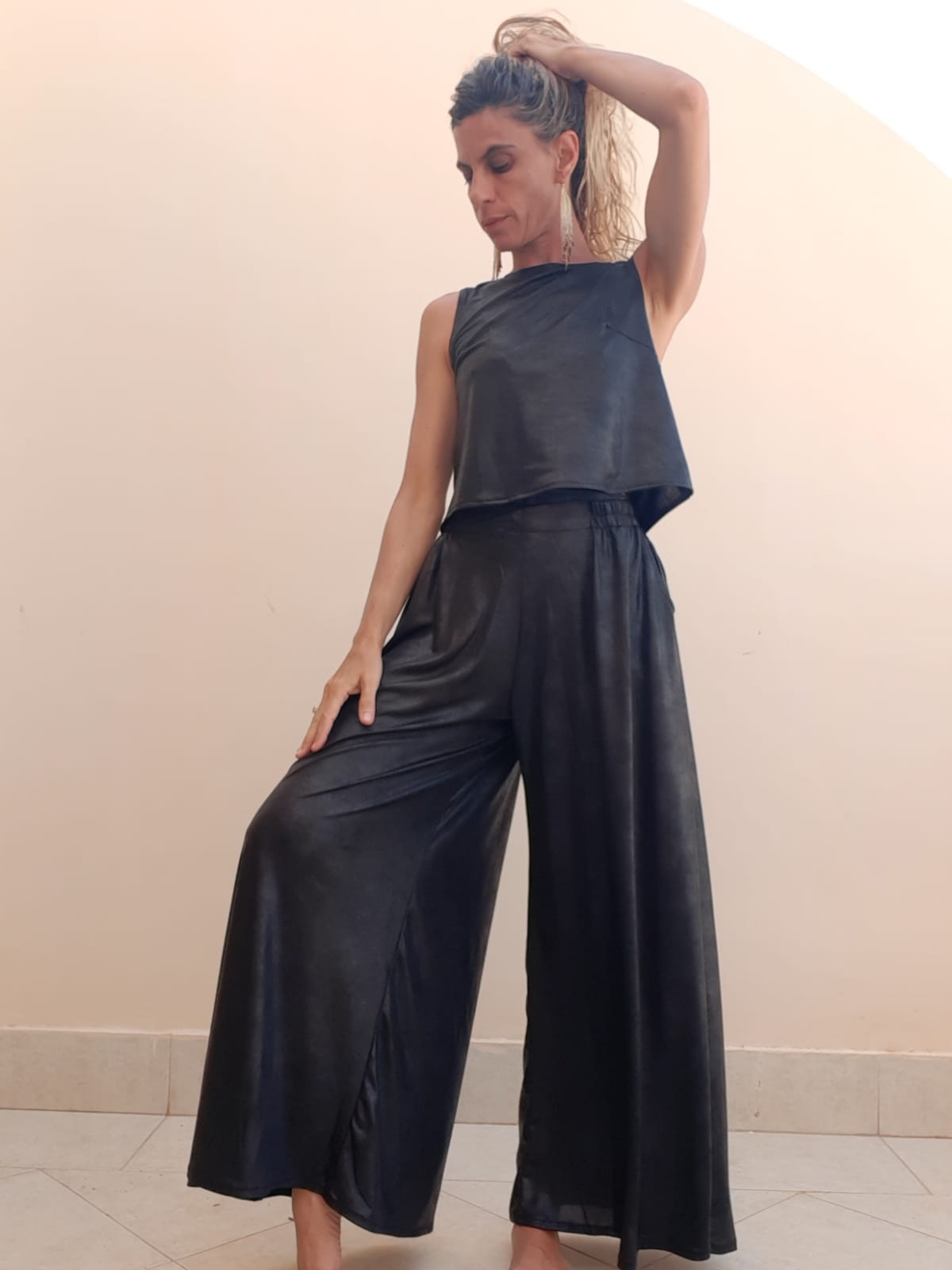 On Sale -New Rib Suit - Shiny Black