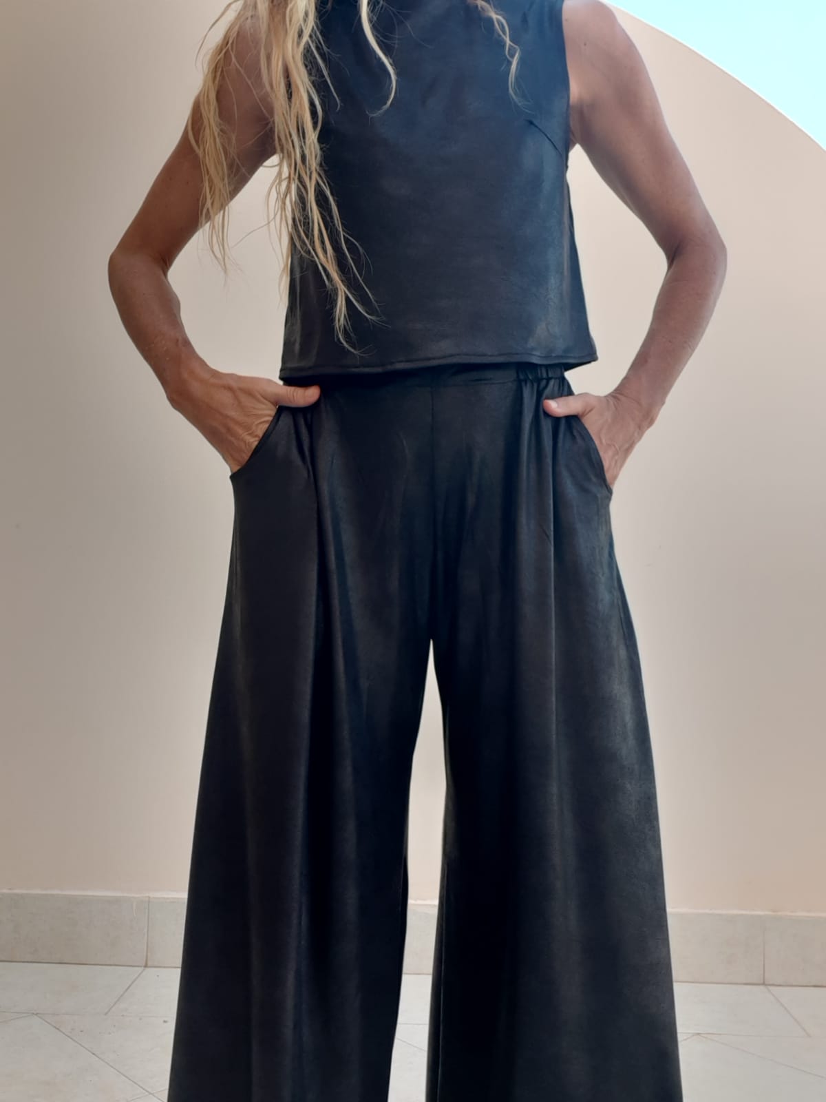 On Sale -New Rib Suit - Shiny Black