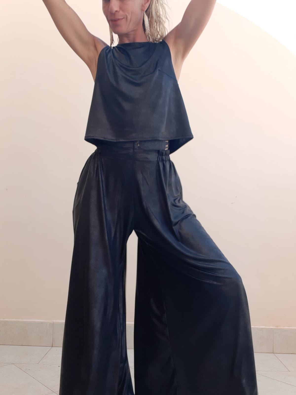 On Sale -New Rib Suit - Shiny Black