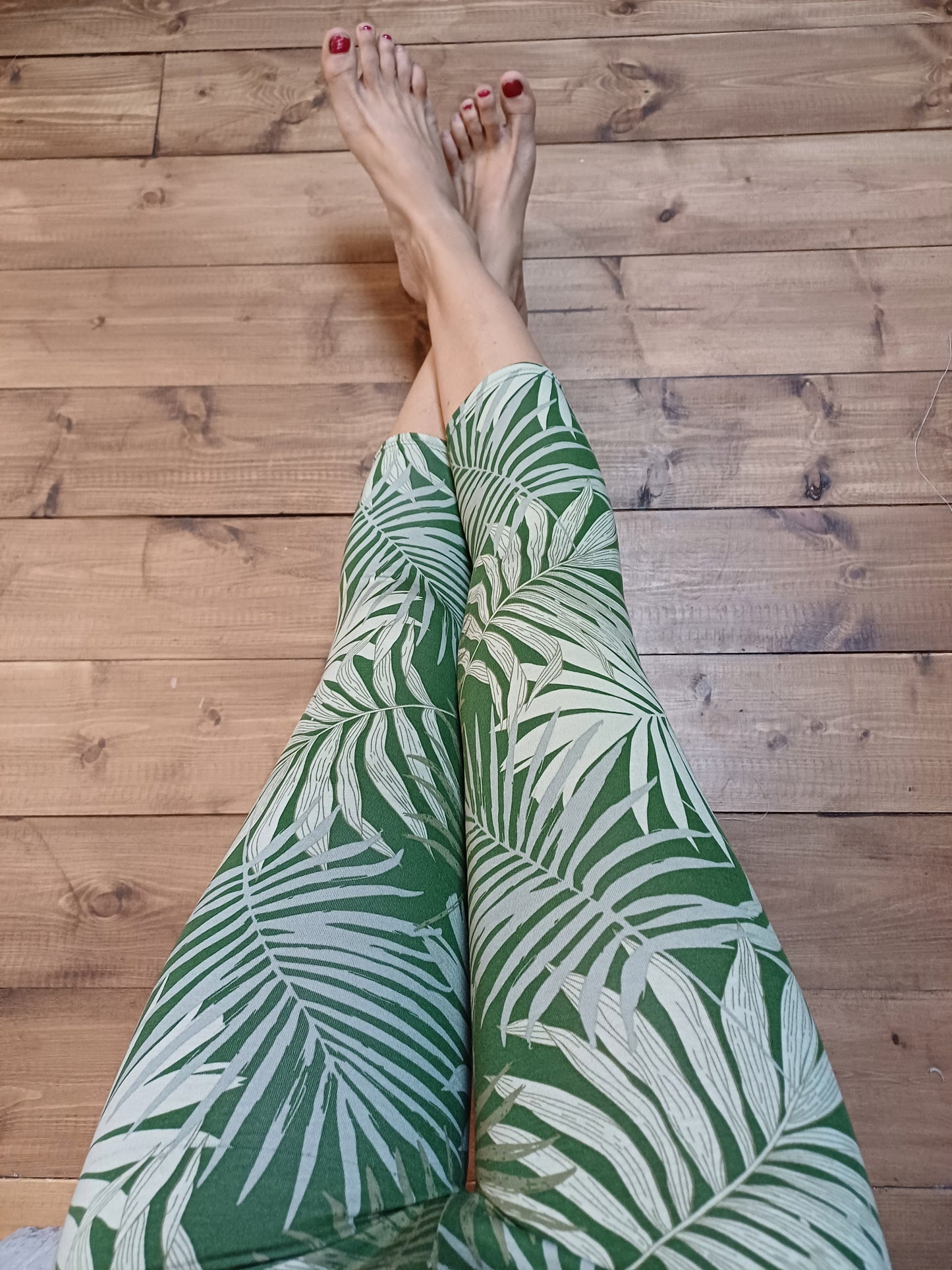Summer Leggings- green leaves