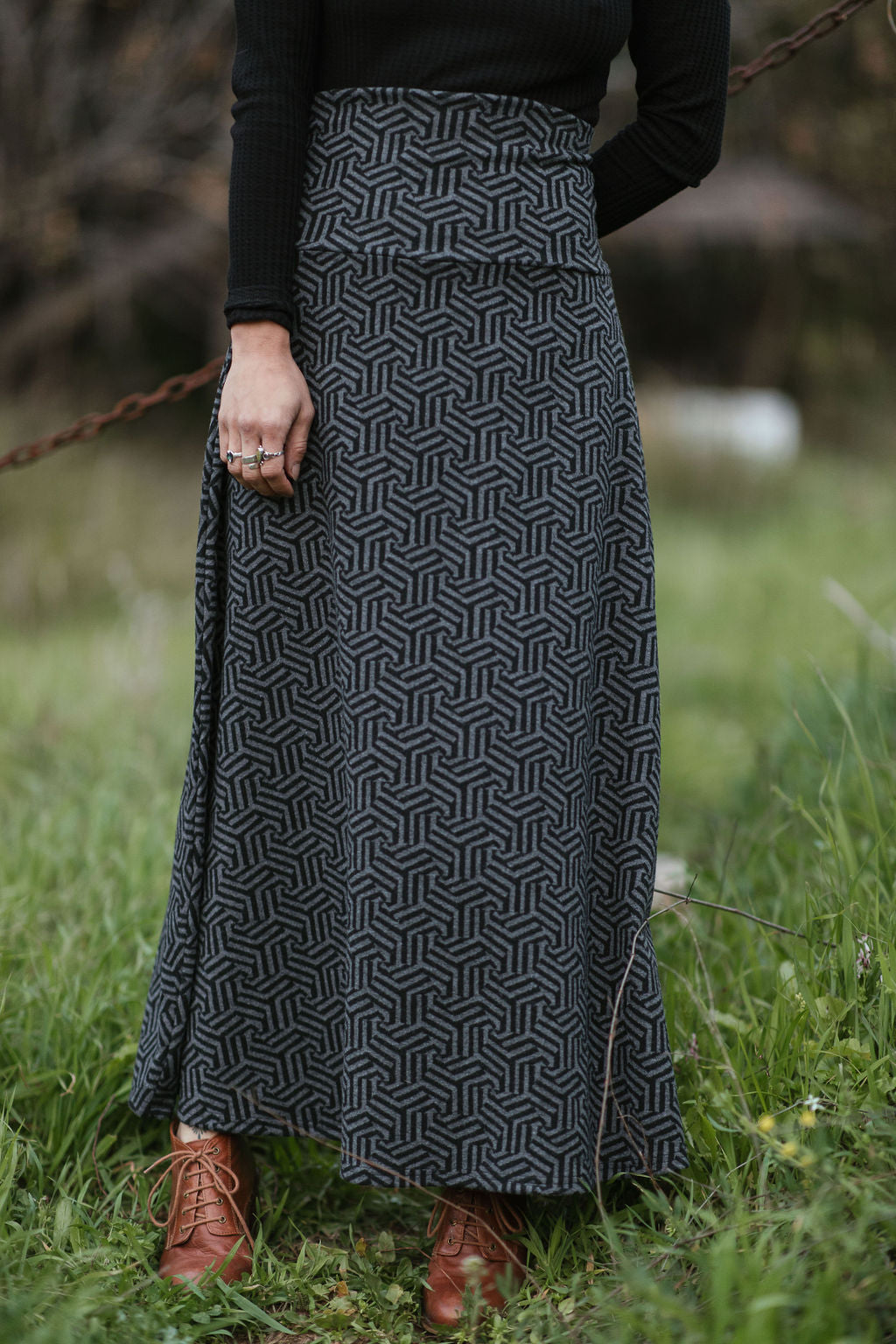 Geomertic Maxi Skirt