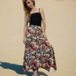 Midi Skirt Wild Red Flower