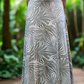 Midi Skirt White Leaves